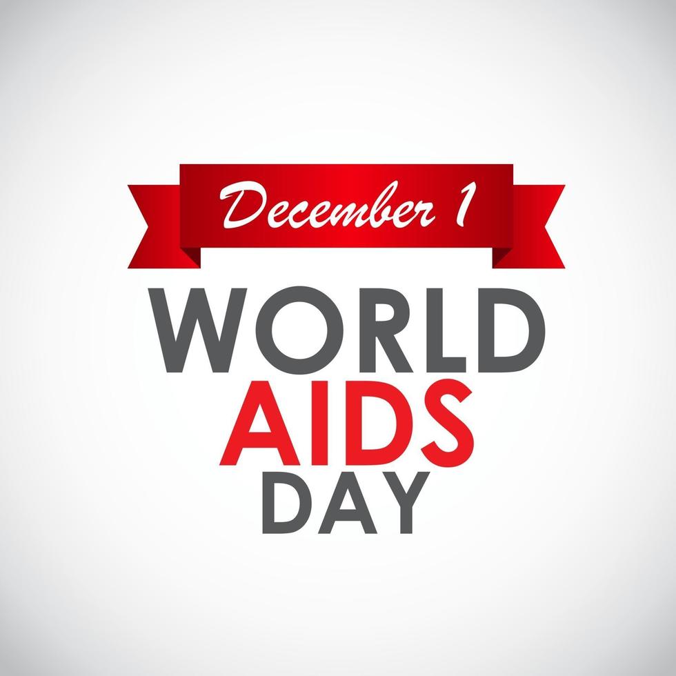 Red Ribon - Symbol of 21 December World AIDS Day vector