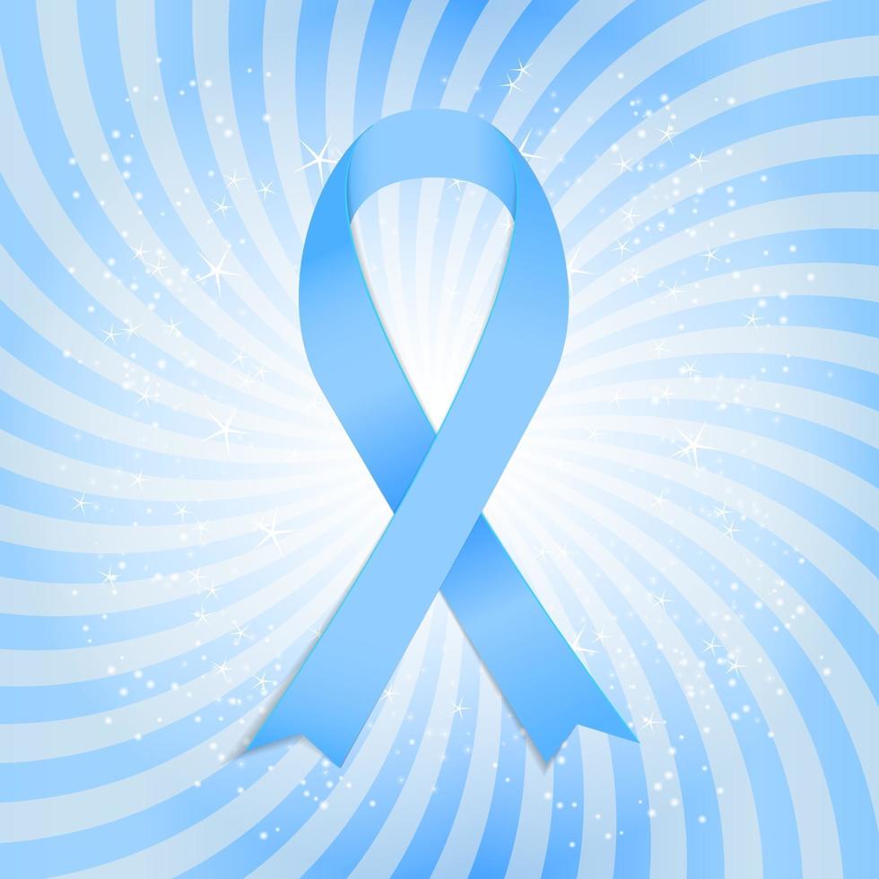 Prostate Cancer Awareness Blue Ribbon Vector Illustration