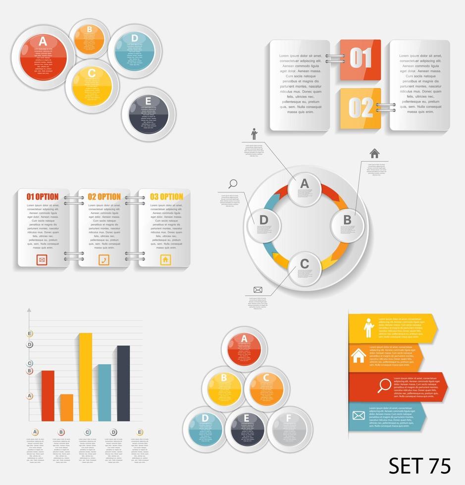 Collection of Infographic Templates for Business Vector Illustra