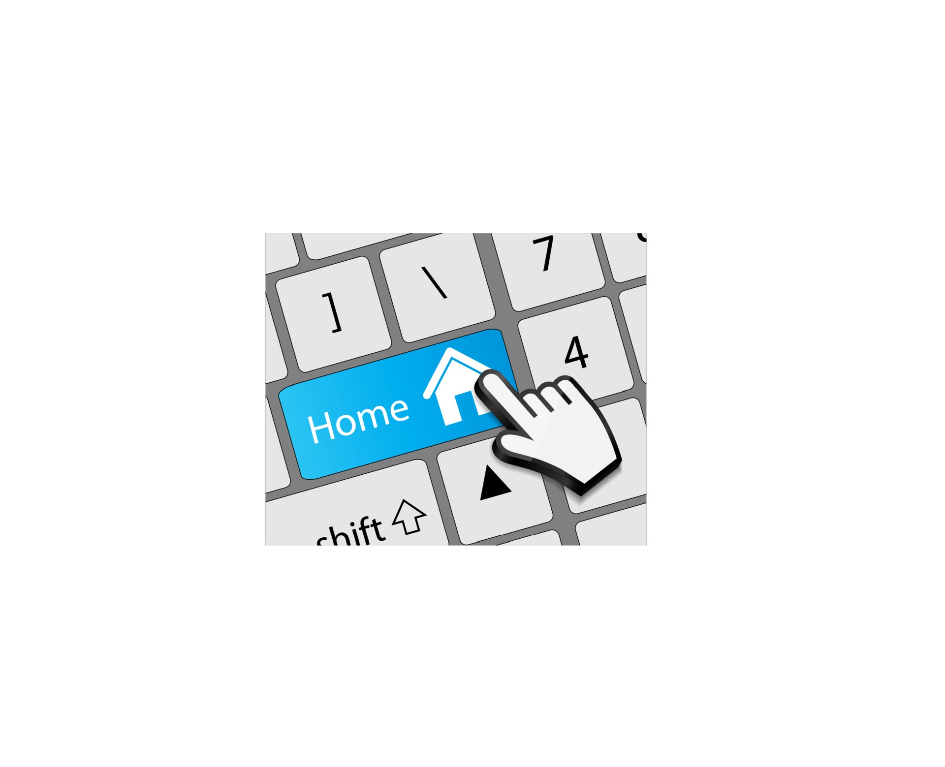 Keyboard Home button with mouse hand cursor vector illustration 3099861