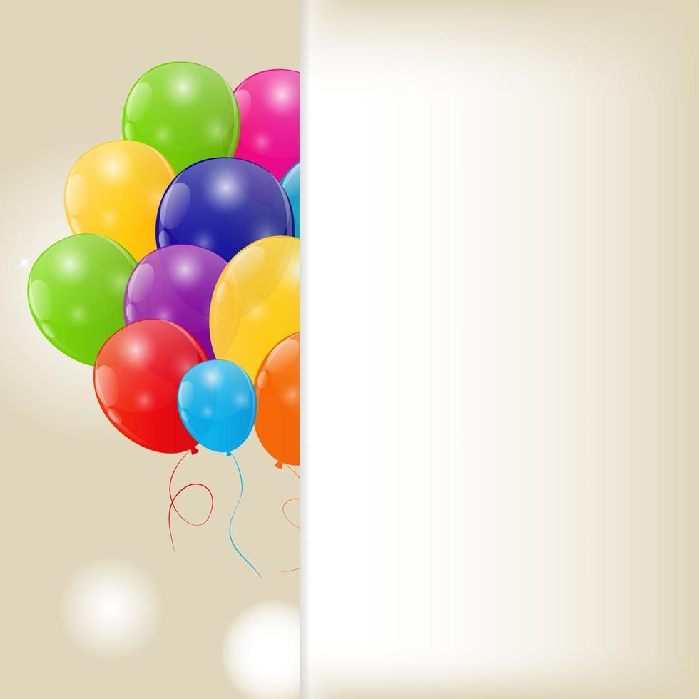 Color glossy balloons background vector illustration