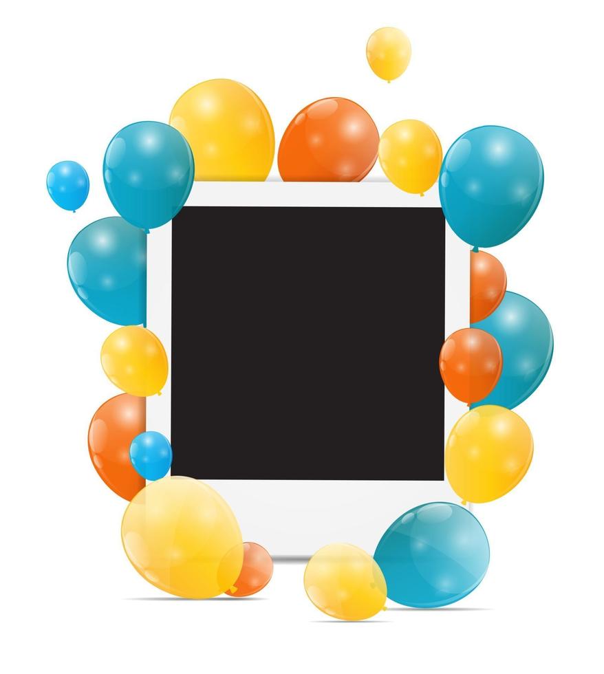 color brillante globos tarjeta de cumpleaños fondo vector illustrat