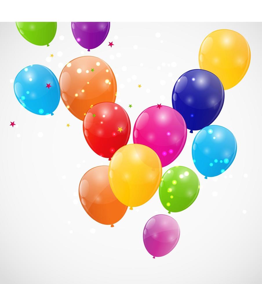 Color glossy balloons background vector illustration