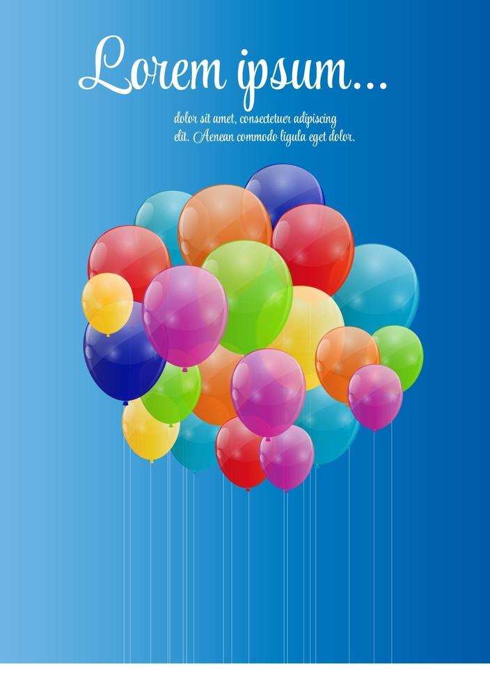 Color glossy balloons background vector illustration