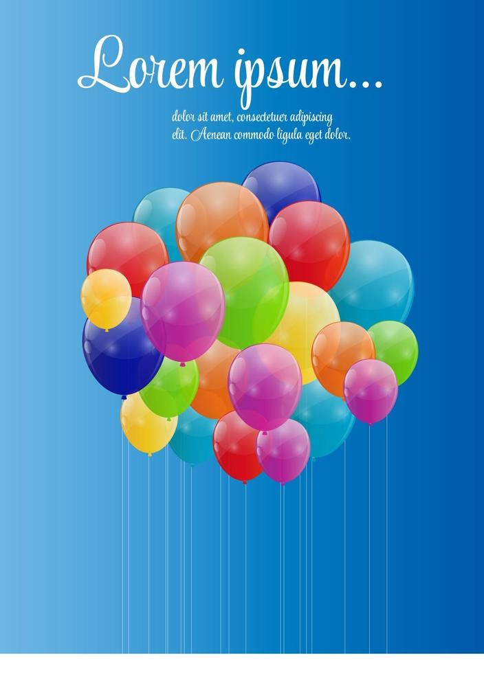 Ilustración de vector de fondo de globos brillantes de color