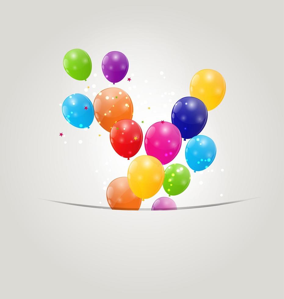 Color glossy balloons background vector illustration