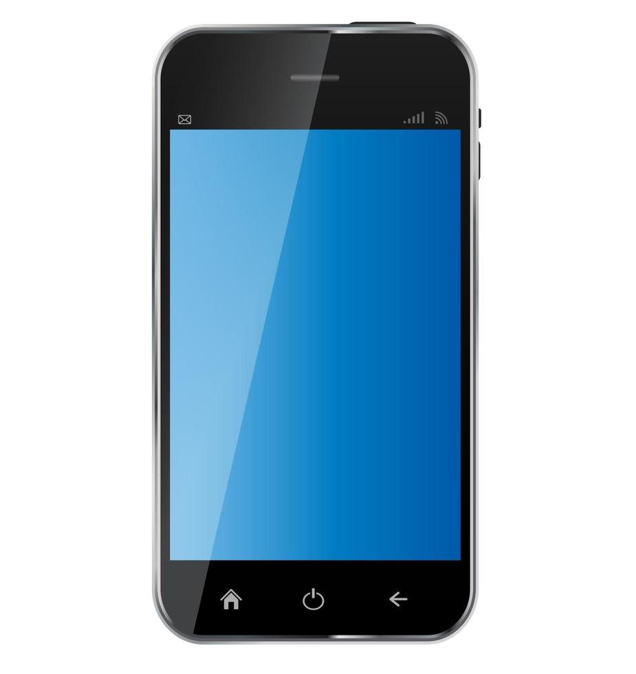 Abstract Design Realistic Mobile Phone with Blank Screen Isolated vector