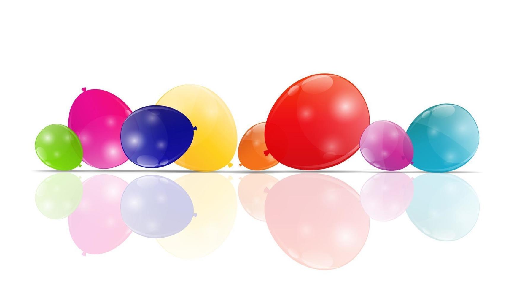 Color Glossy Balloons Background Vector Illustration