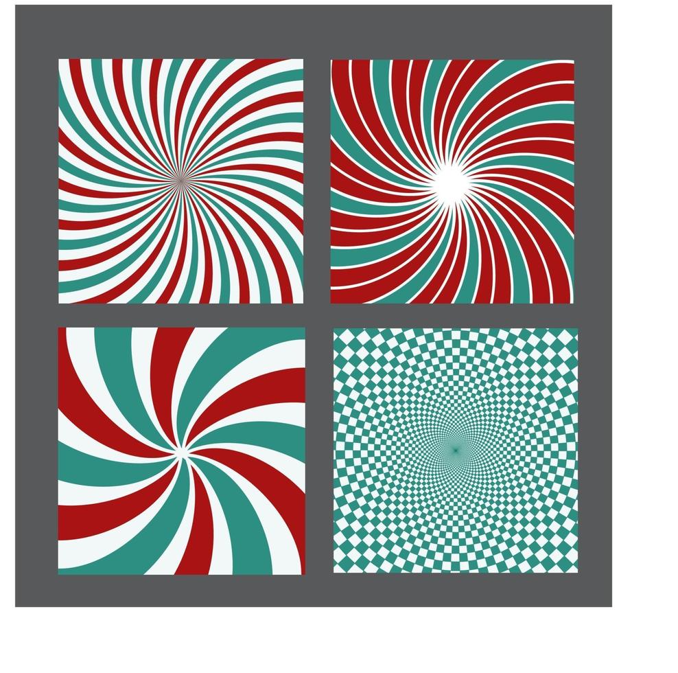 retro vintage hypnotic background set. vector illustration