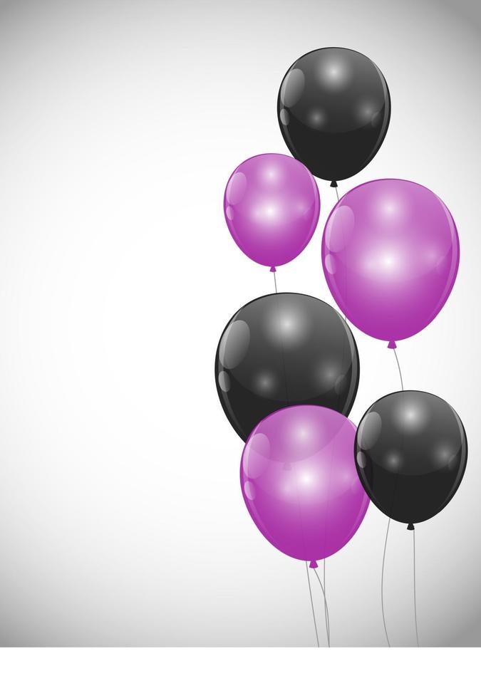 Color Glossy Balloons Background Vector Illustration