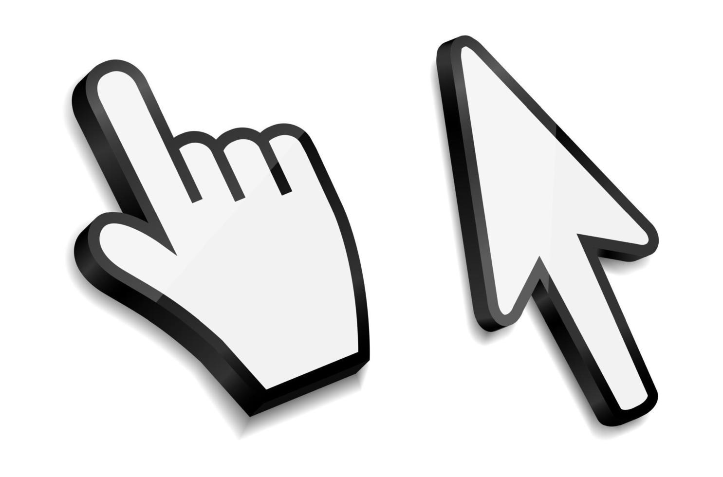 Mouse hand and arrow cursors vector illustration
