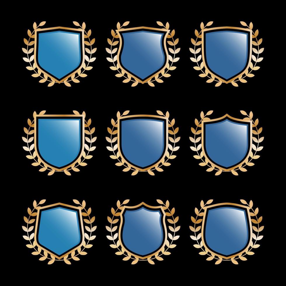 conjunto de elementos de logotipo de escudo vector