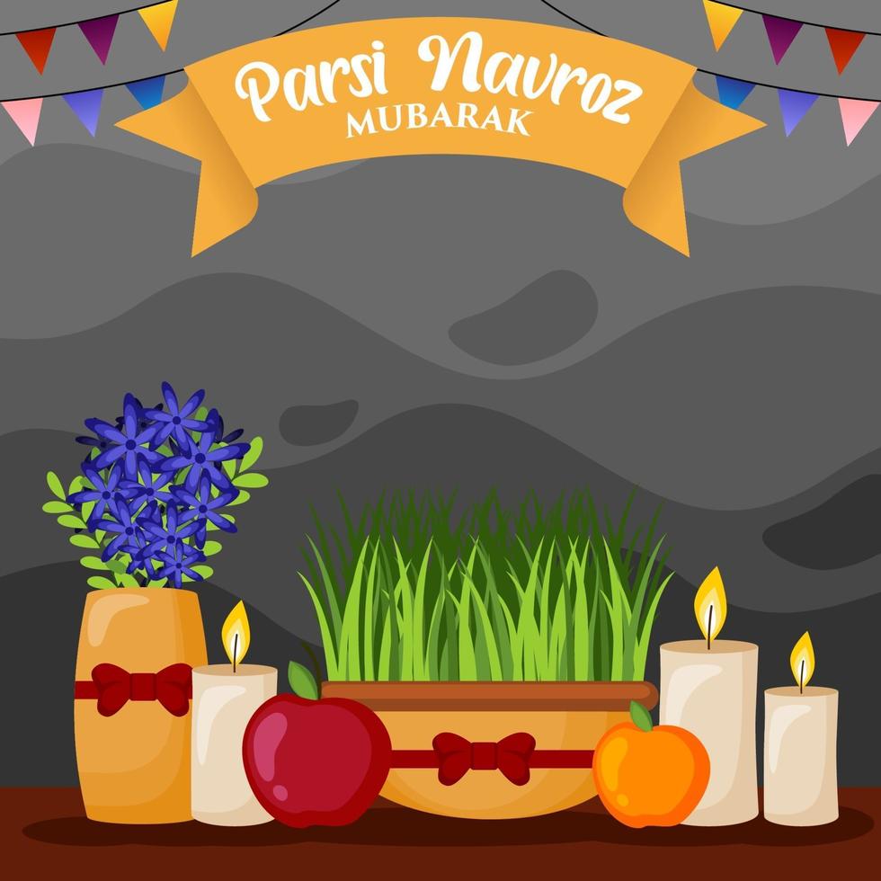 Parsi Navroz Mubarak Background vector