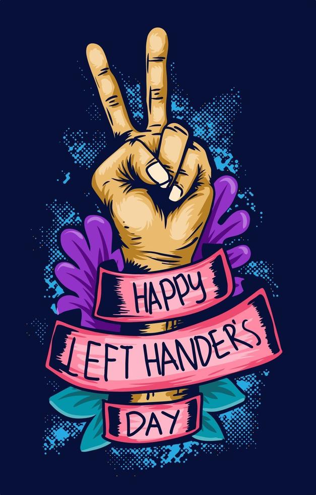 Hand Drawn Poster for Left Handers Day vector