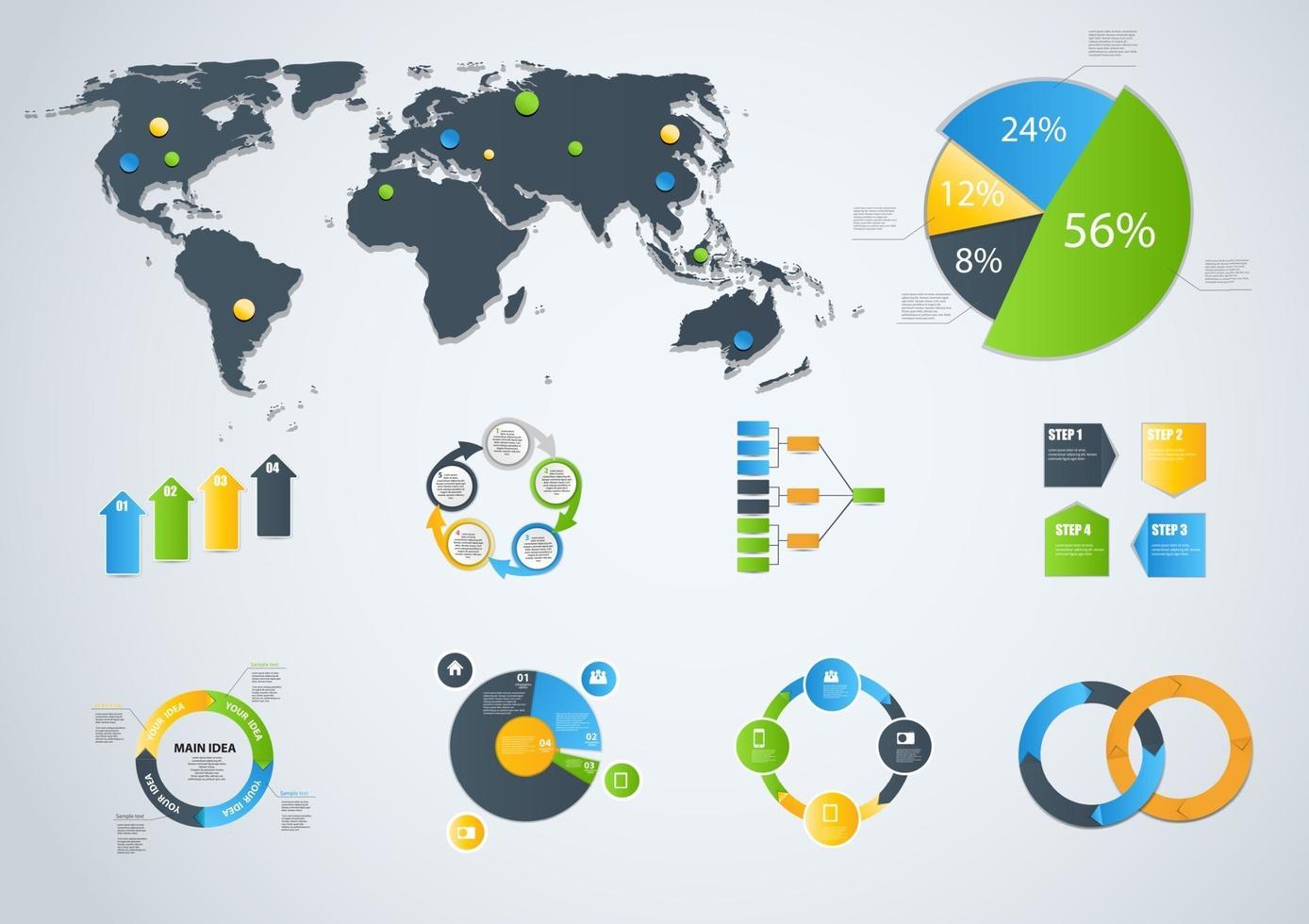 Ilustración de vector de plantilla de negocio de infografía