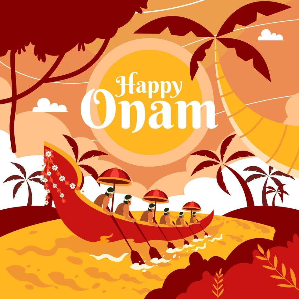 Onam Celebration on The River vector