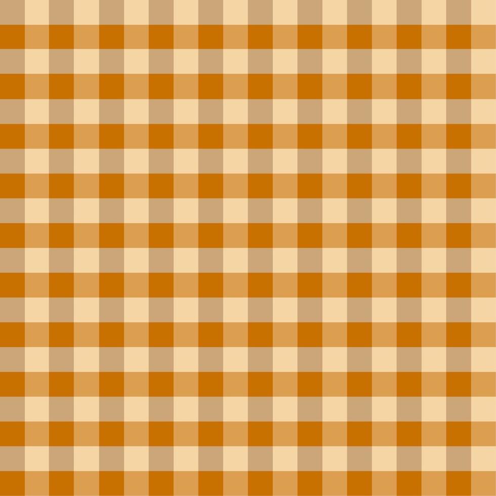 patrón de mantel de cuadros vichy marrón naranja vector