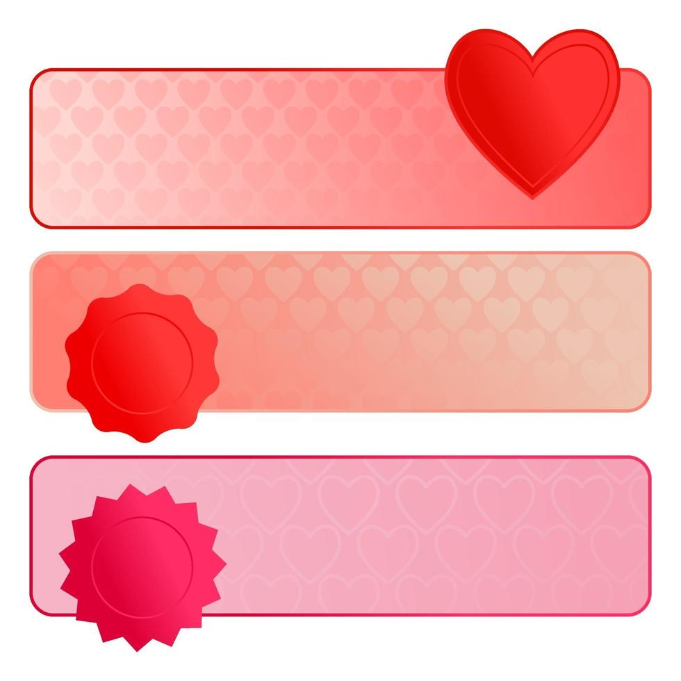 colección de banner de borde de corazón de amor vector