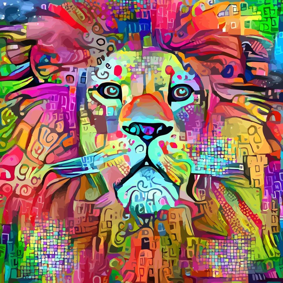 Bold as a Lion Portrait Painting vector