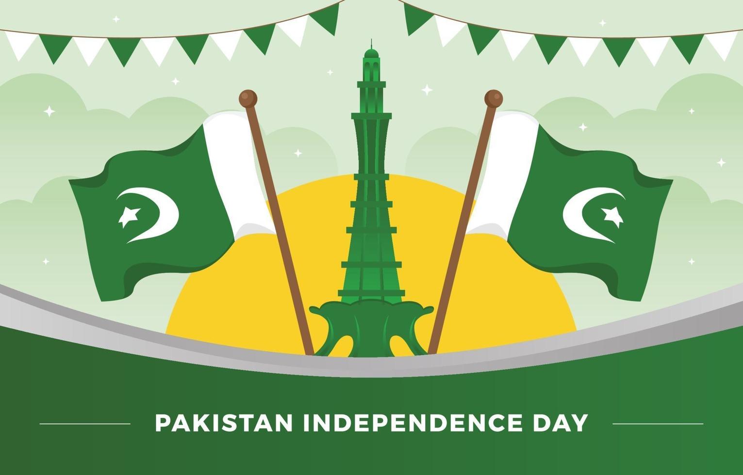 concepto del día de la independencia de pakistán vector