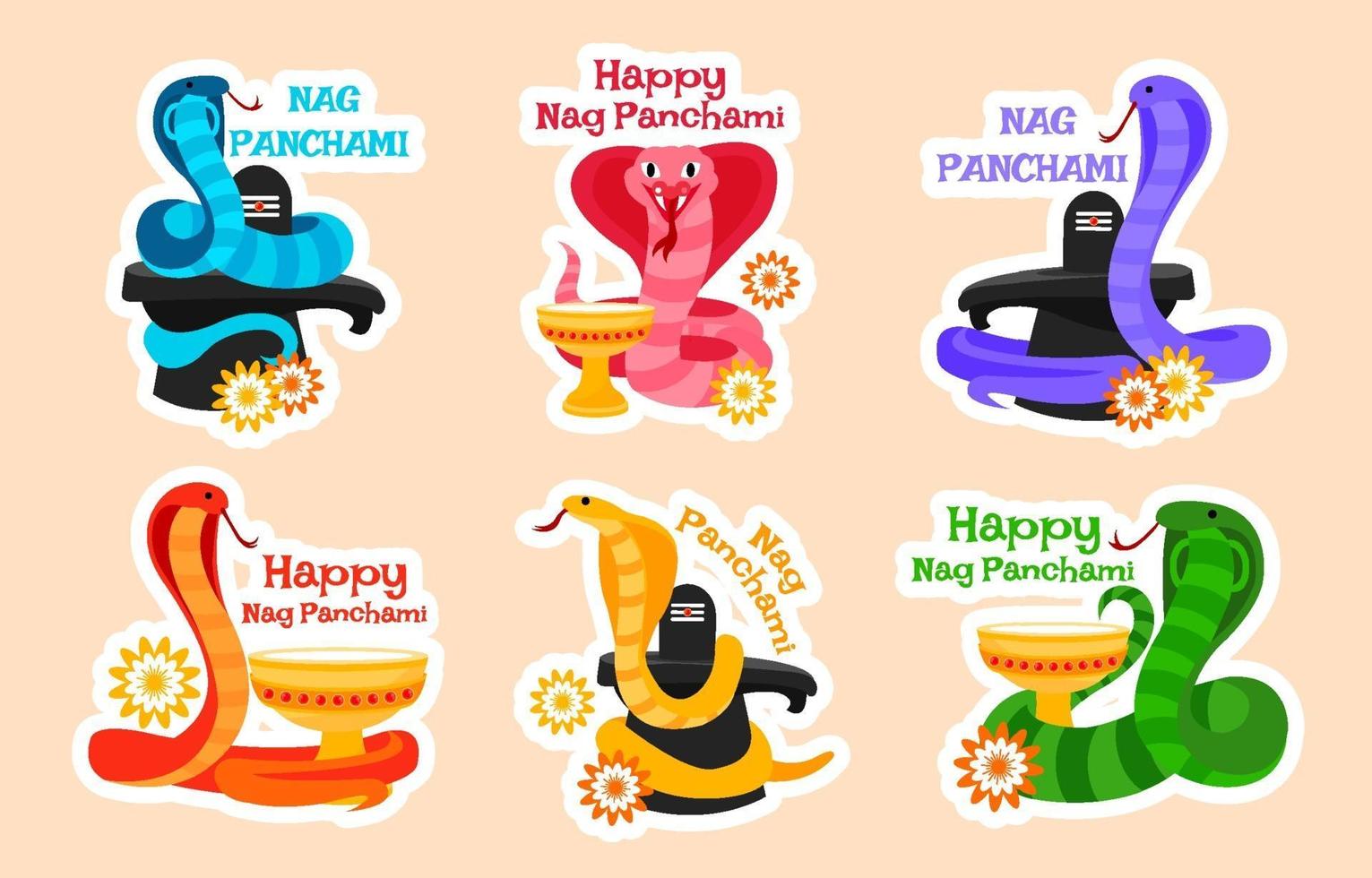 nag panchami pegatina vector