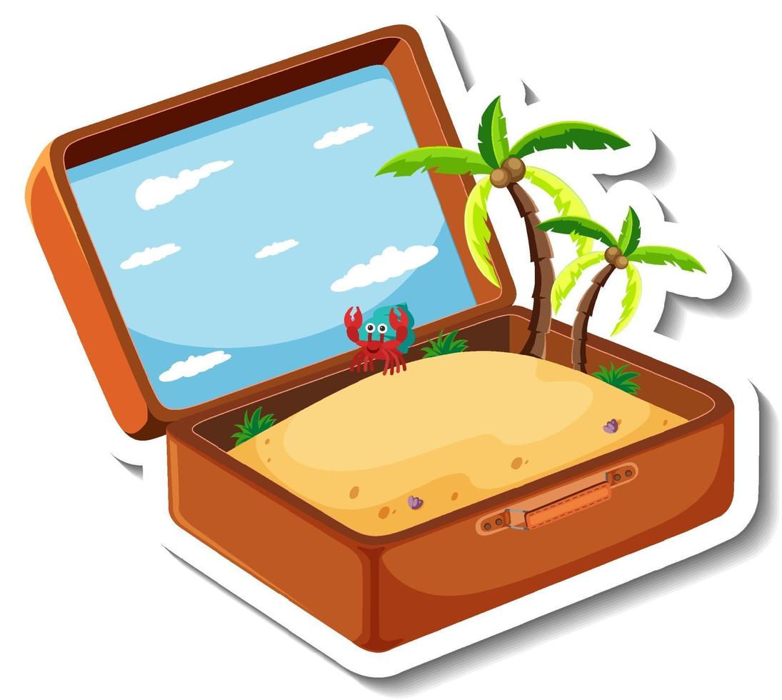 Beach holiday with opened suitcase vector