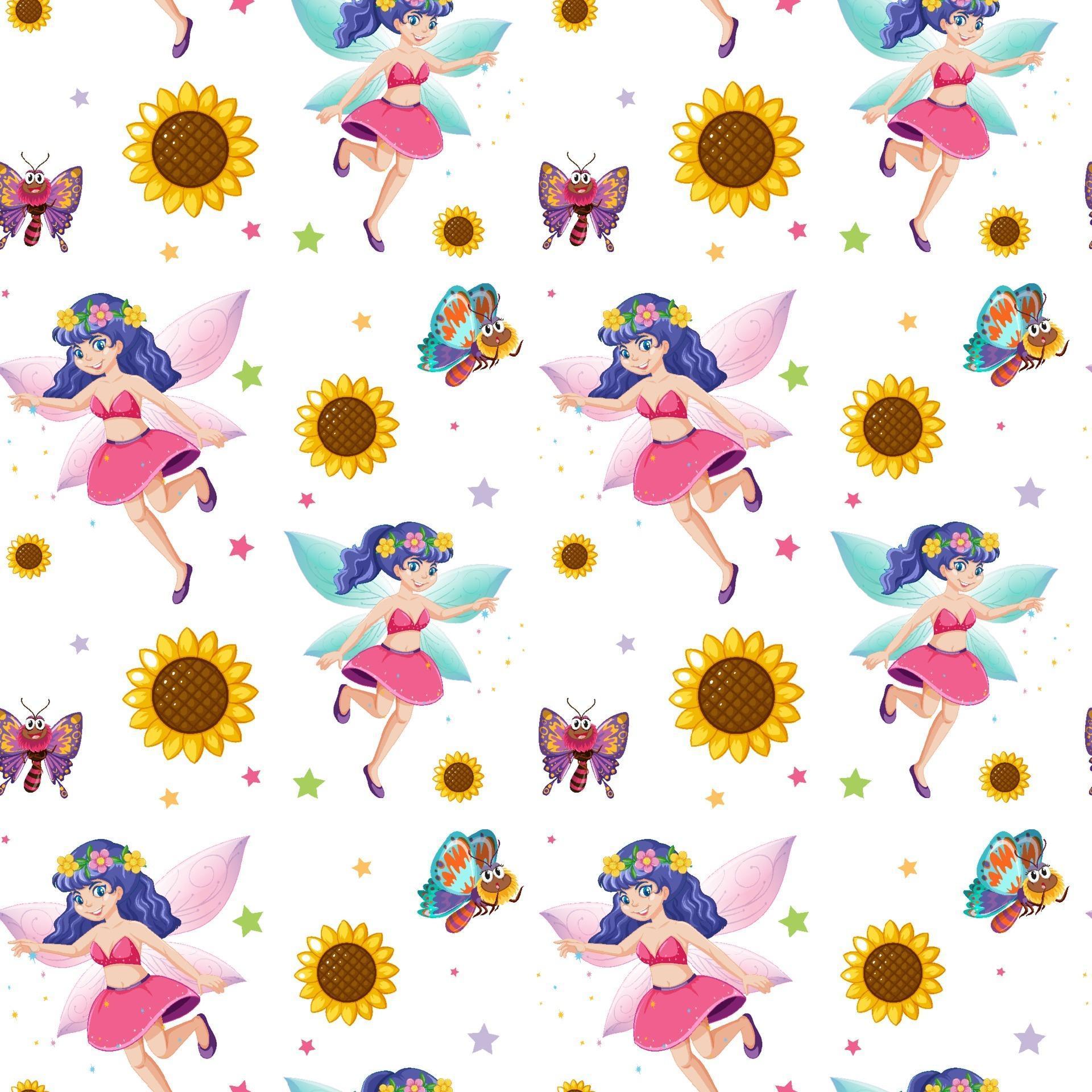 Fairy seamless pattern with fairytale theme 3100630 Vector Art at Vecteezy