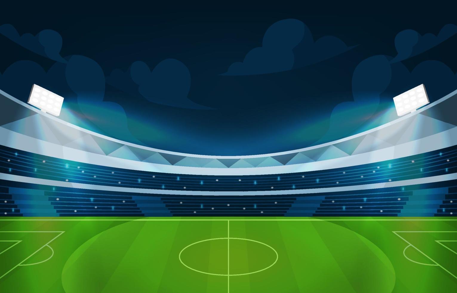 Una vista panorámica del fondo del estadio de fútbol. vector