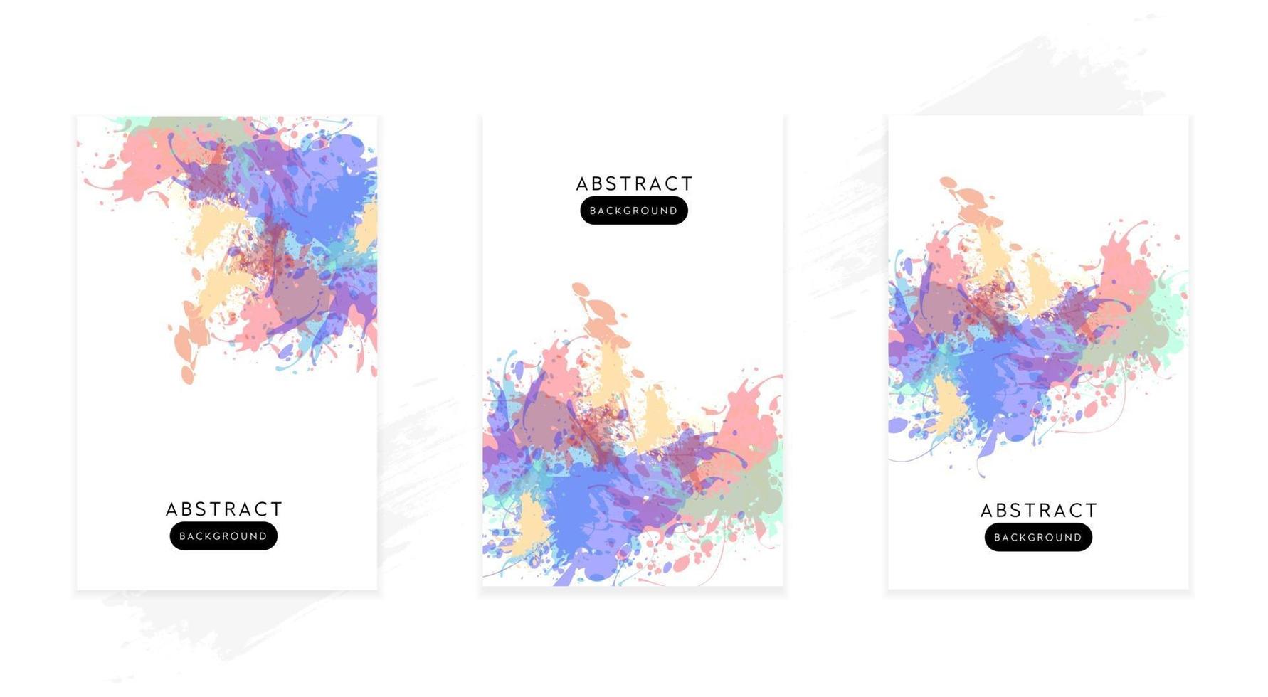 abstract background with watercolor splash set vector