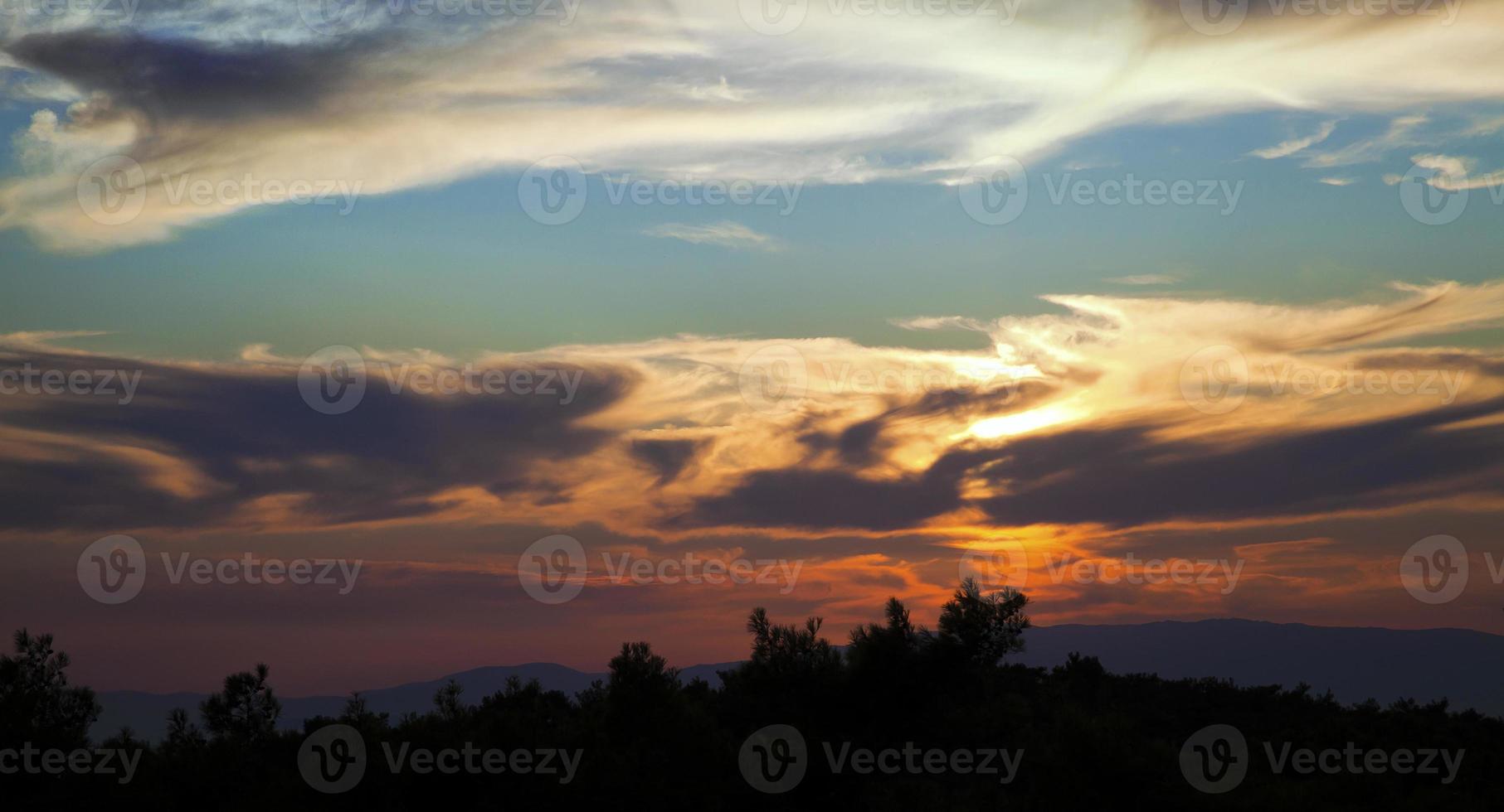 Dark and Shiny Soft Clouds on Sky photo