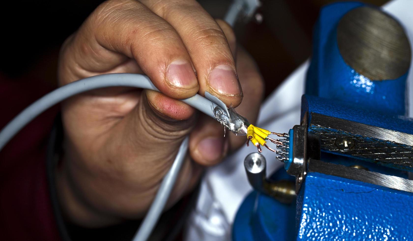 Cables and soldering equipment Industrial Technology Concept photo