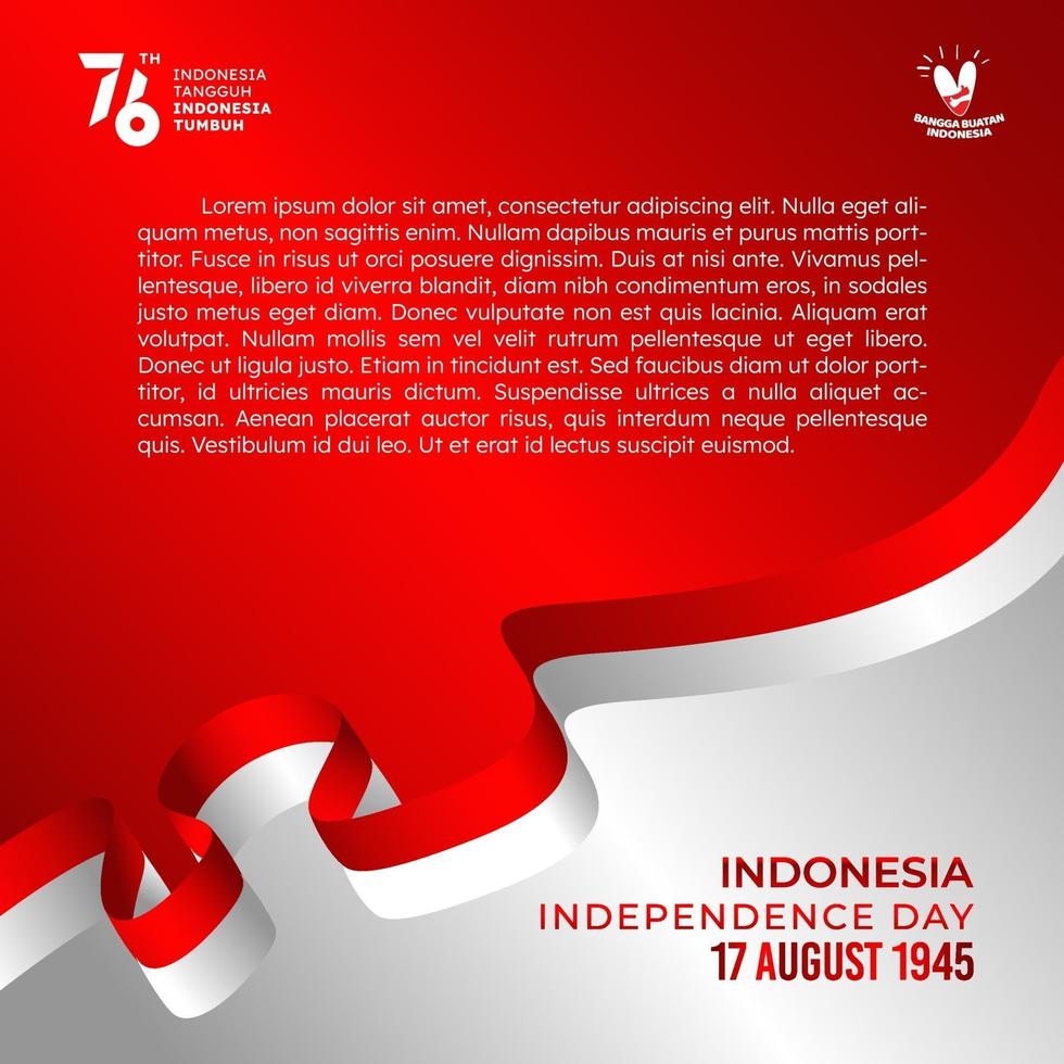 hermoso diseño de cartel día de la independencia de indonesia vector