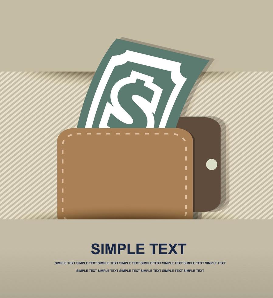 Wallet with dollar icon paper vector