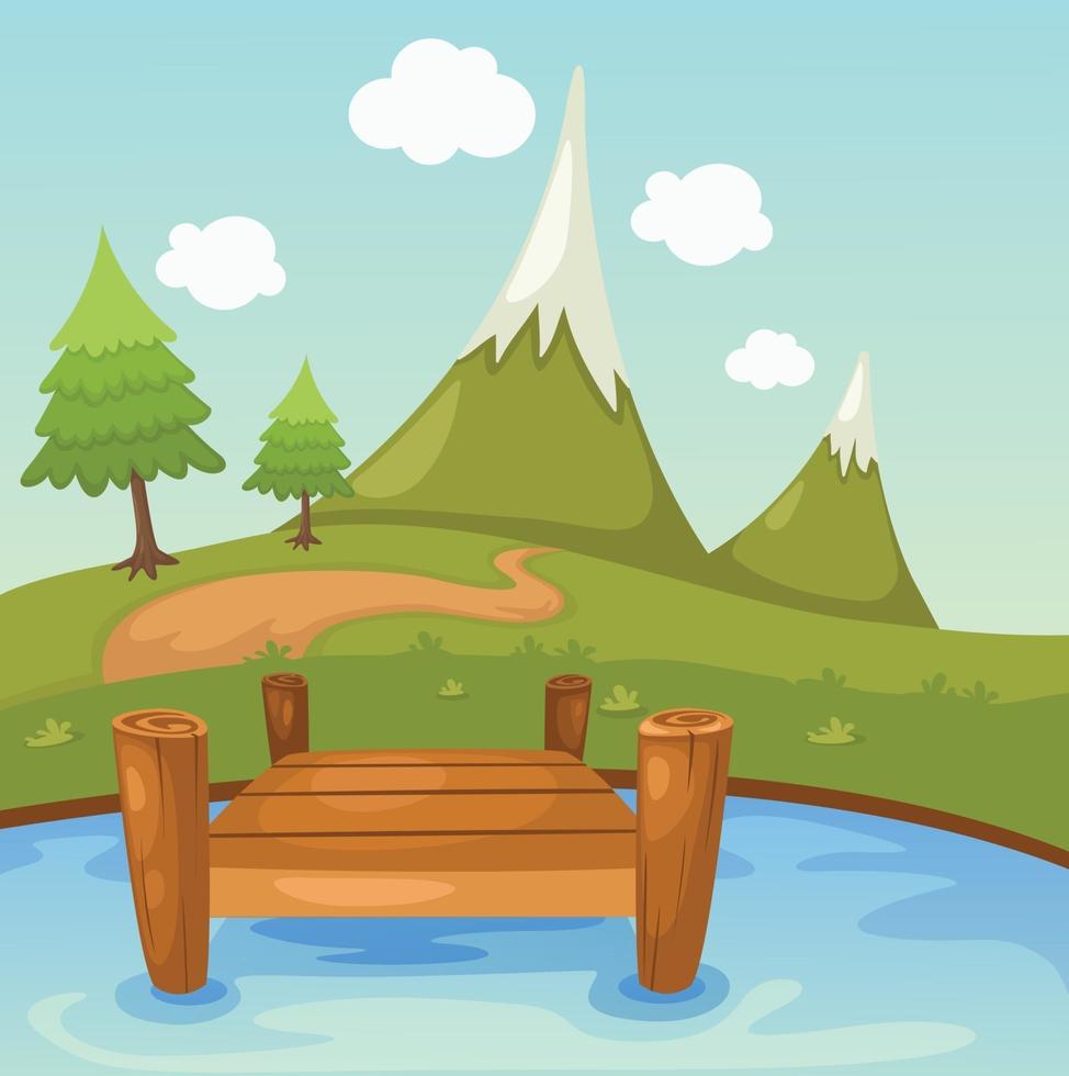 hermosa escena de paisaje vector