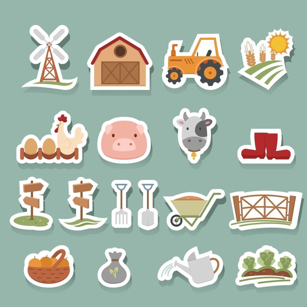 conjunto de iconos de granja vector