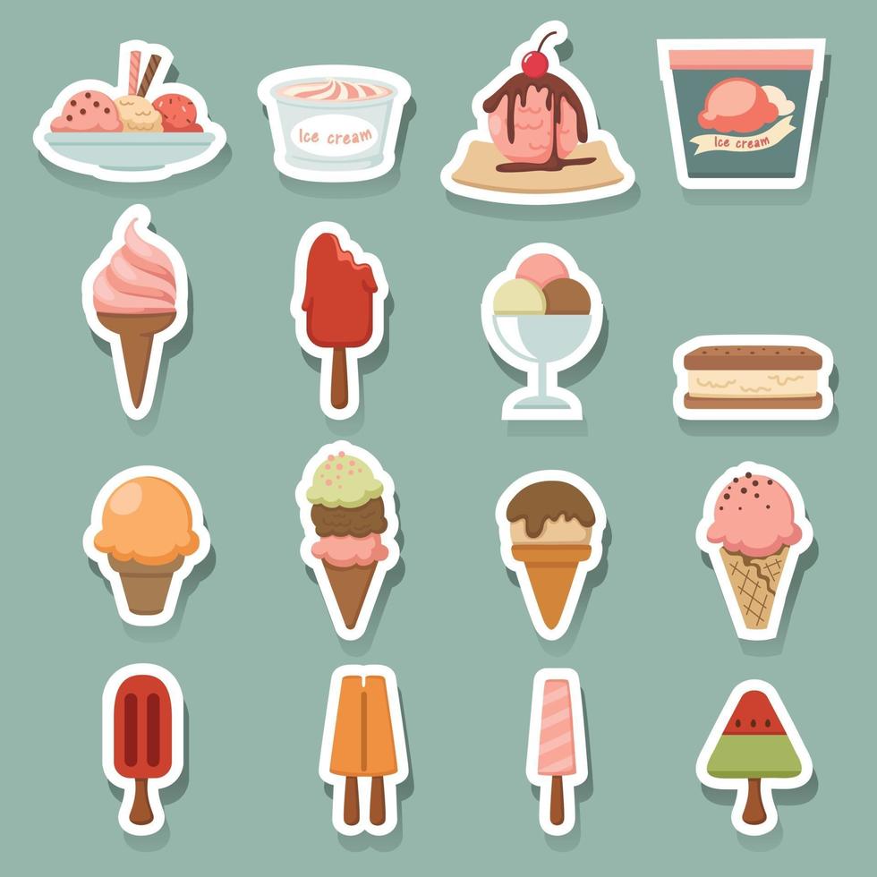 conjunto de iconos de helado vector