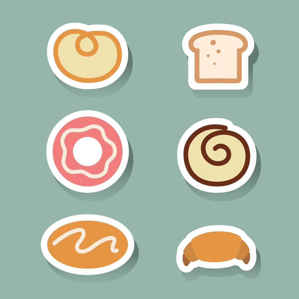 Bread icons set vector
