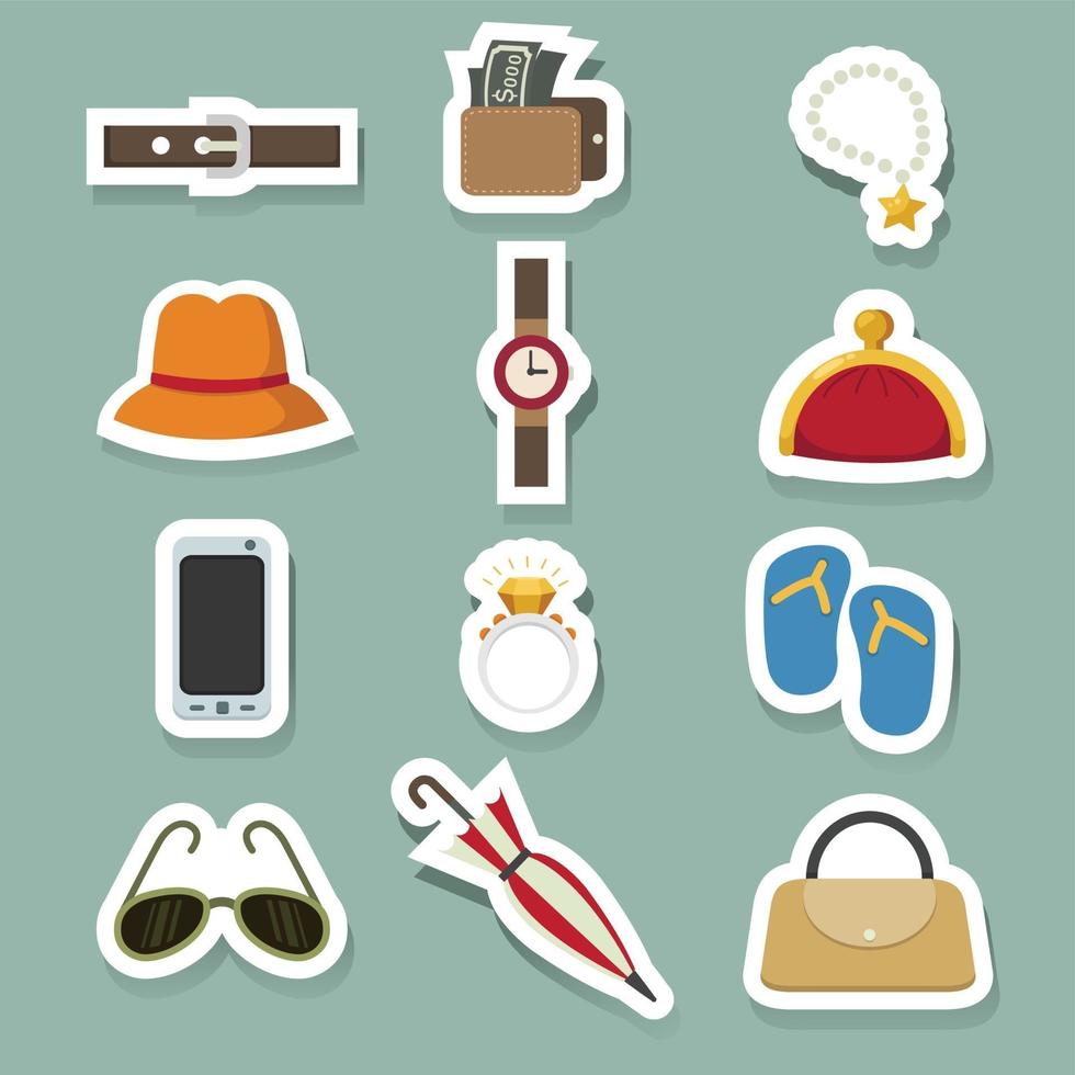 conjunto de iconos de accesorios vector