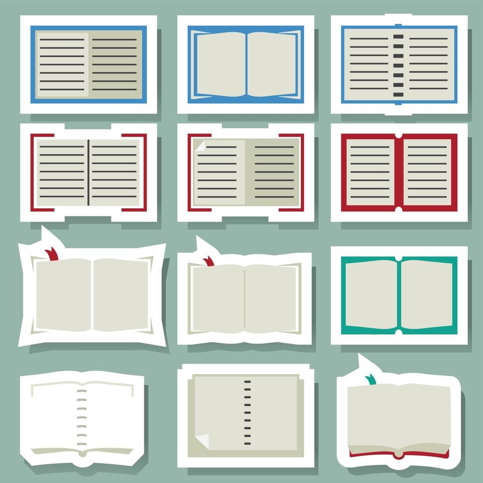 Book icons set vector