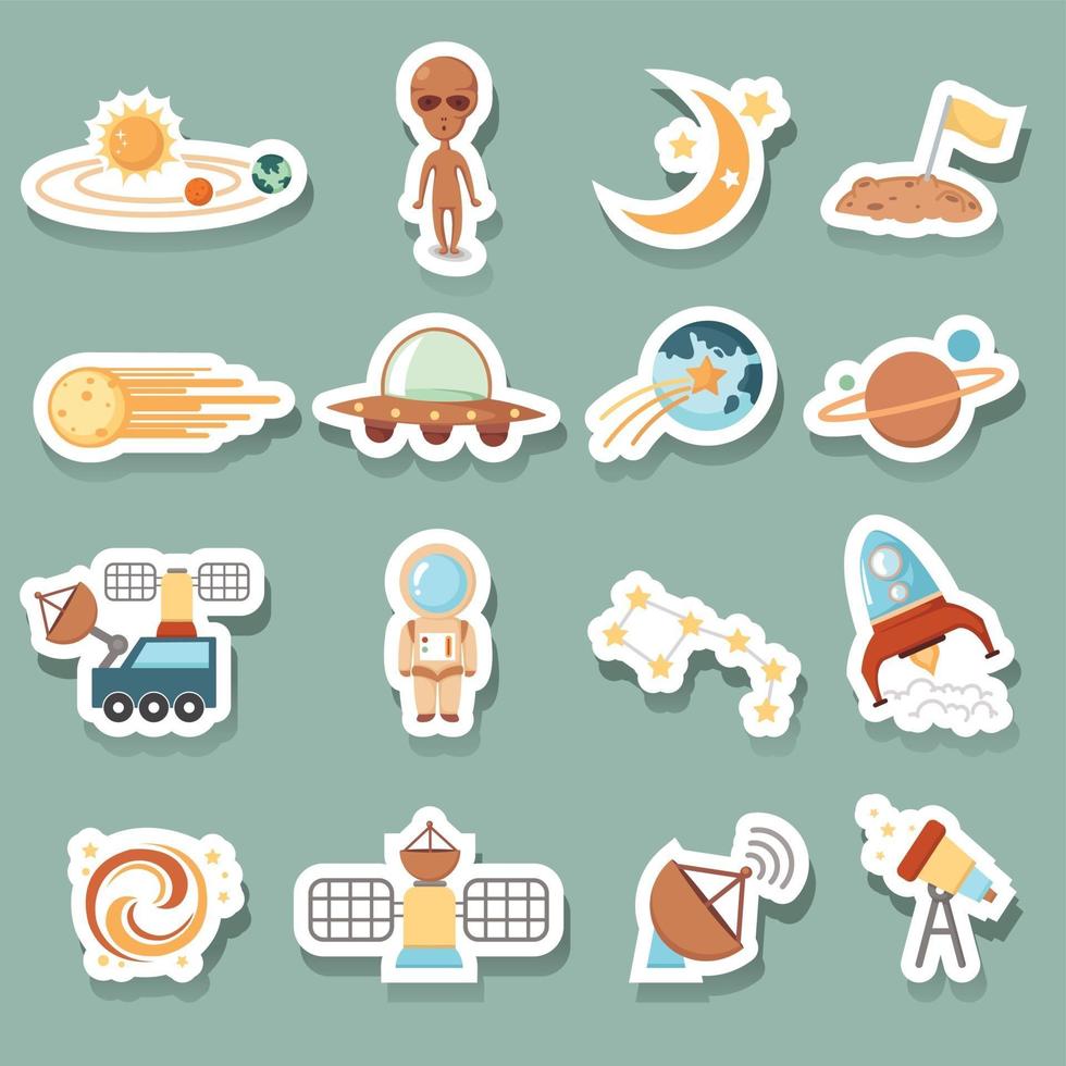Space icons set vector