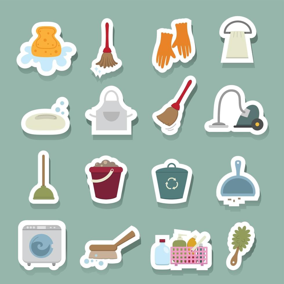 Cleaning icons set vector