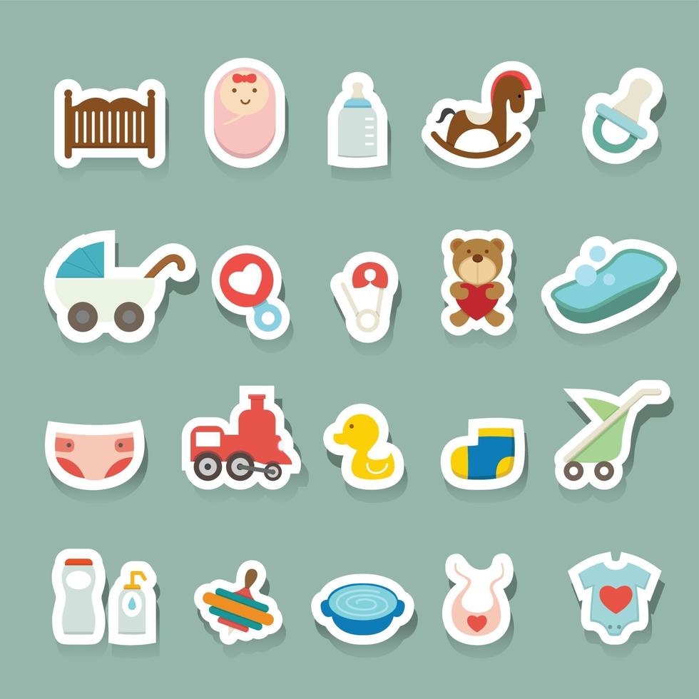 conjunto de iconos de bebé vector