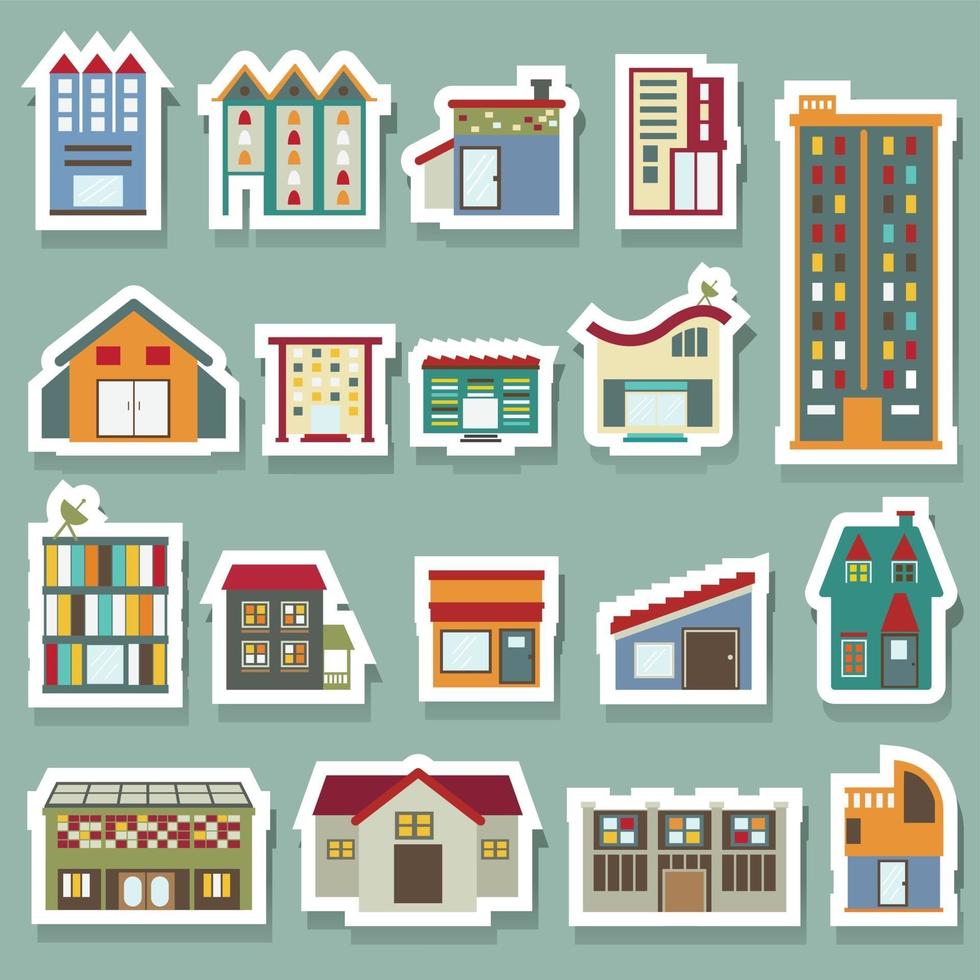 Building Icons set vector