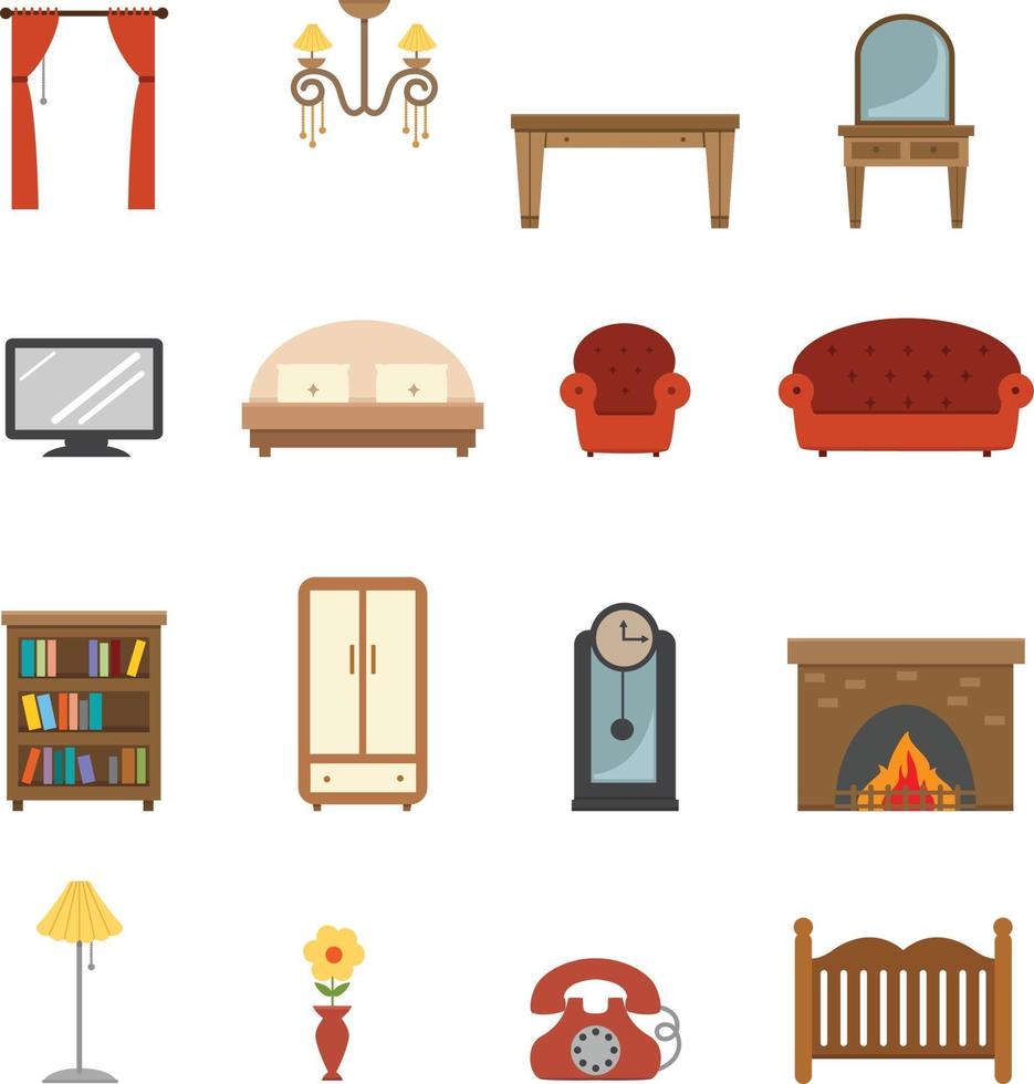 Furniture Icons set vector