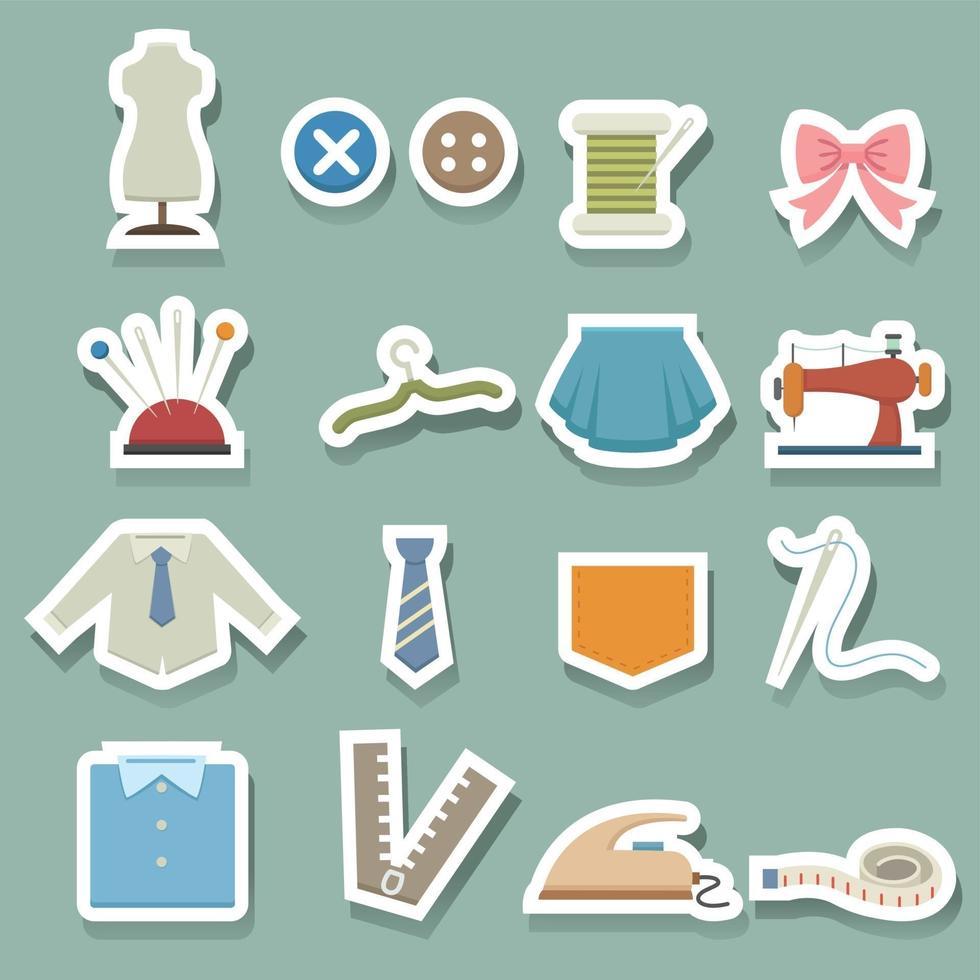 Sewing equipment icons vector