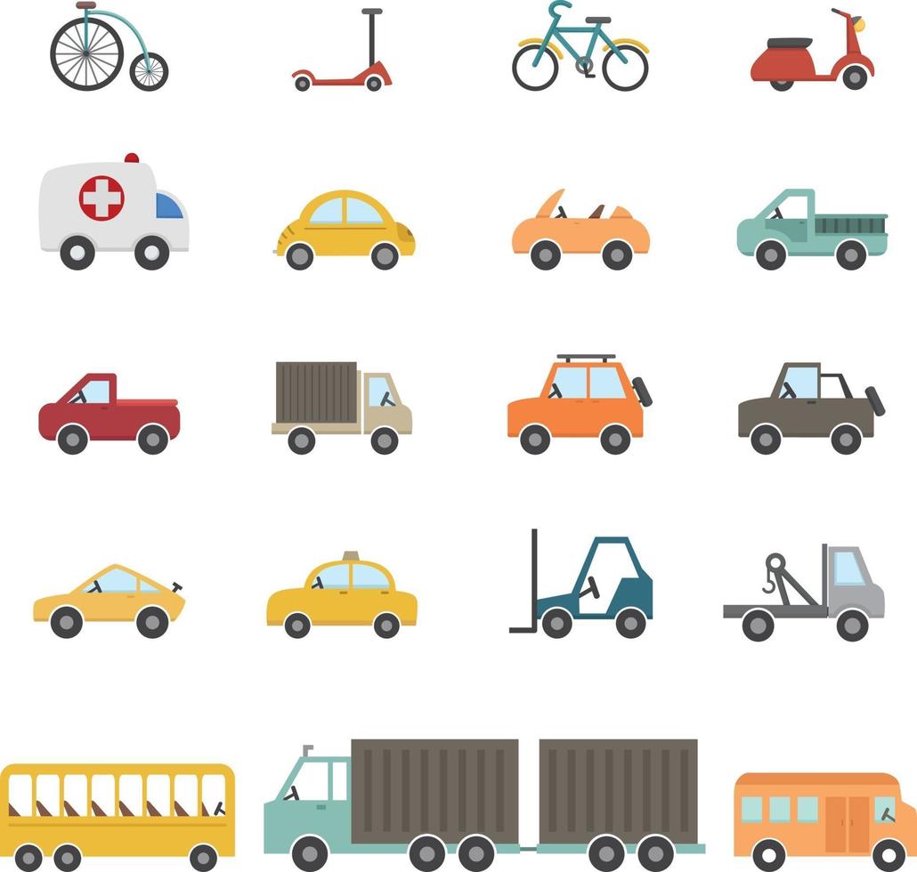 conjunto de iconos de transporte vector