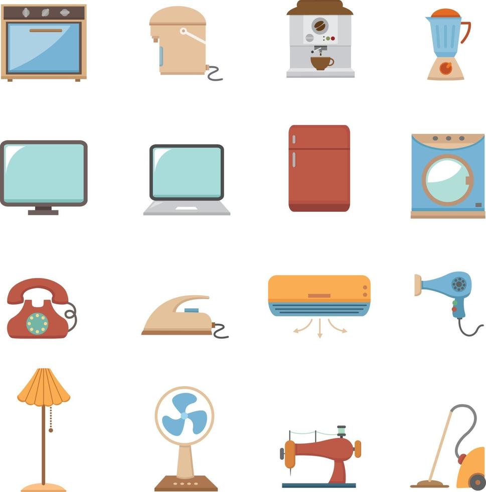 electronic home icons vector