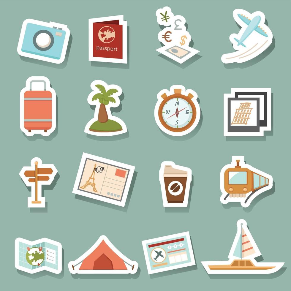 Travel icons set vector