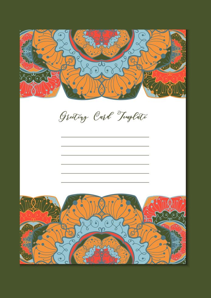 Mandala vintage template card vector