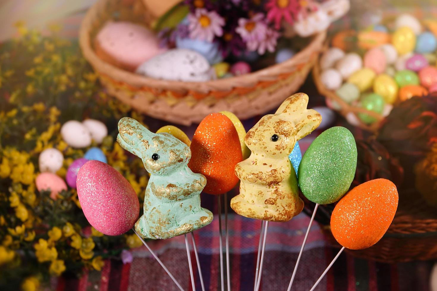 Rabbit and Paschal Easter Eggs photo